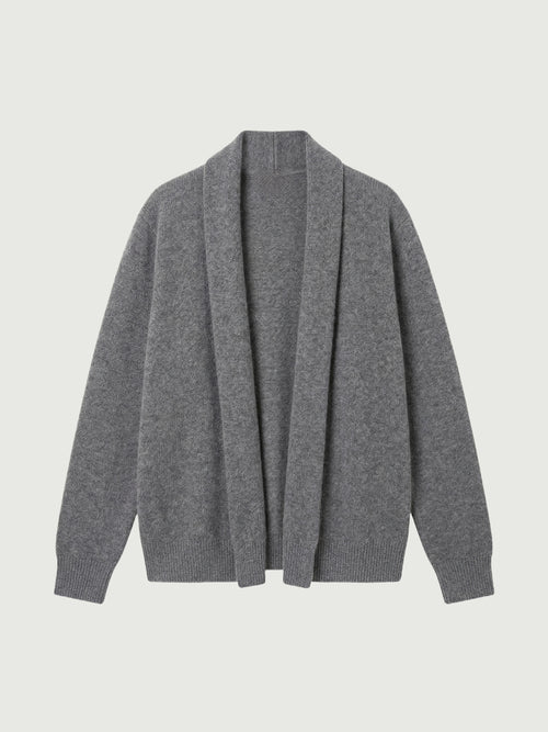 Load image 1 in gallery view. Pure Cashmere Drop-Shoulder Long-Sleeve Cardigan