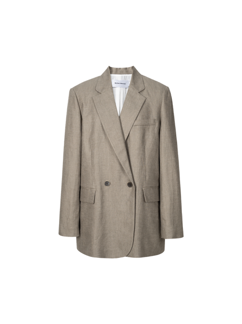 Load image 1 in gallery view. Linen Double-Breasted Blazer