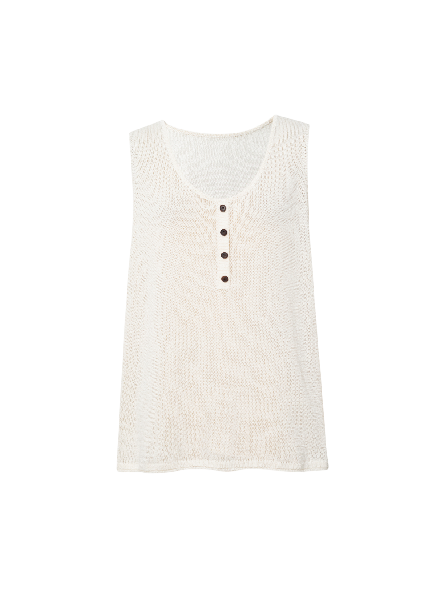 Button-Front V-Neck Knitted Sweater Vest