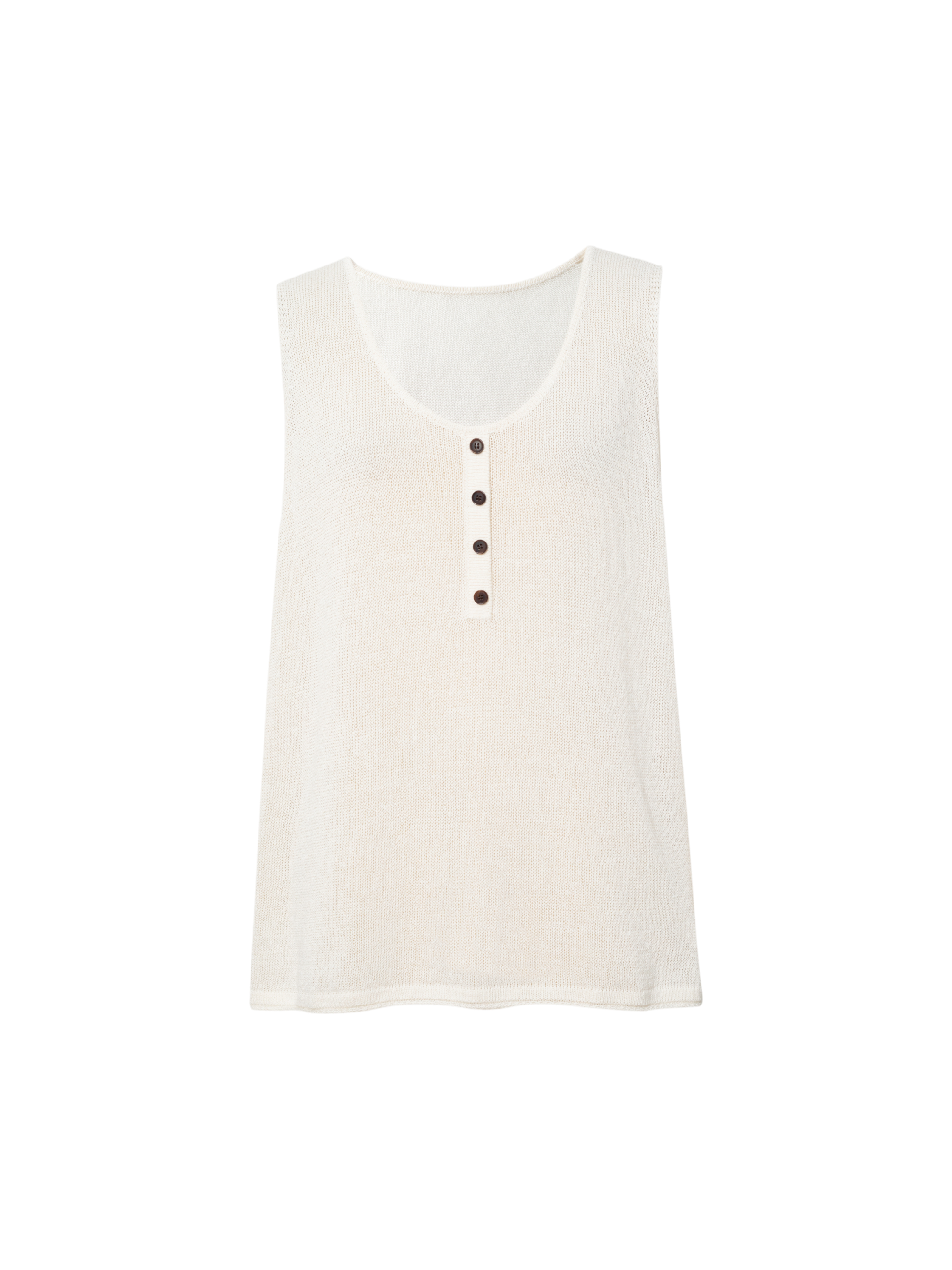 Button-Front V-Neck Knitted Sweater Vest