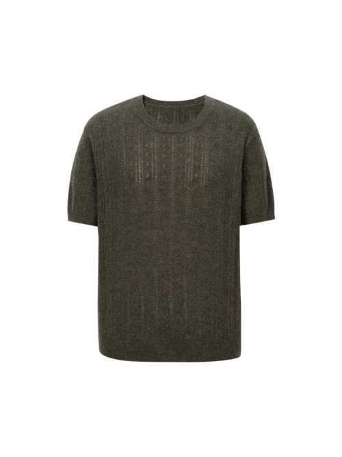 Load image 1 in gallery view. Crew Neck Short Sleeve Knit Sweater
