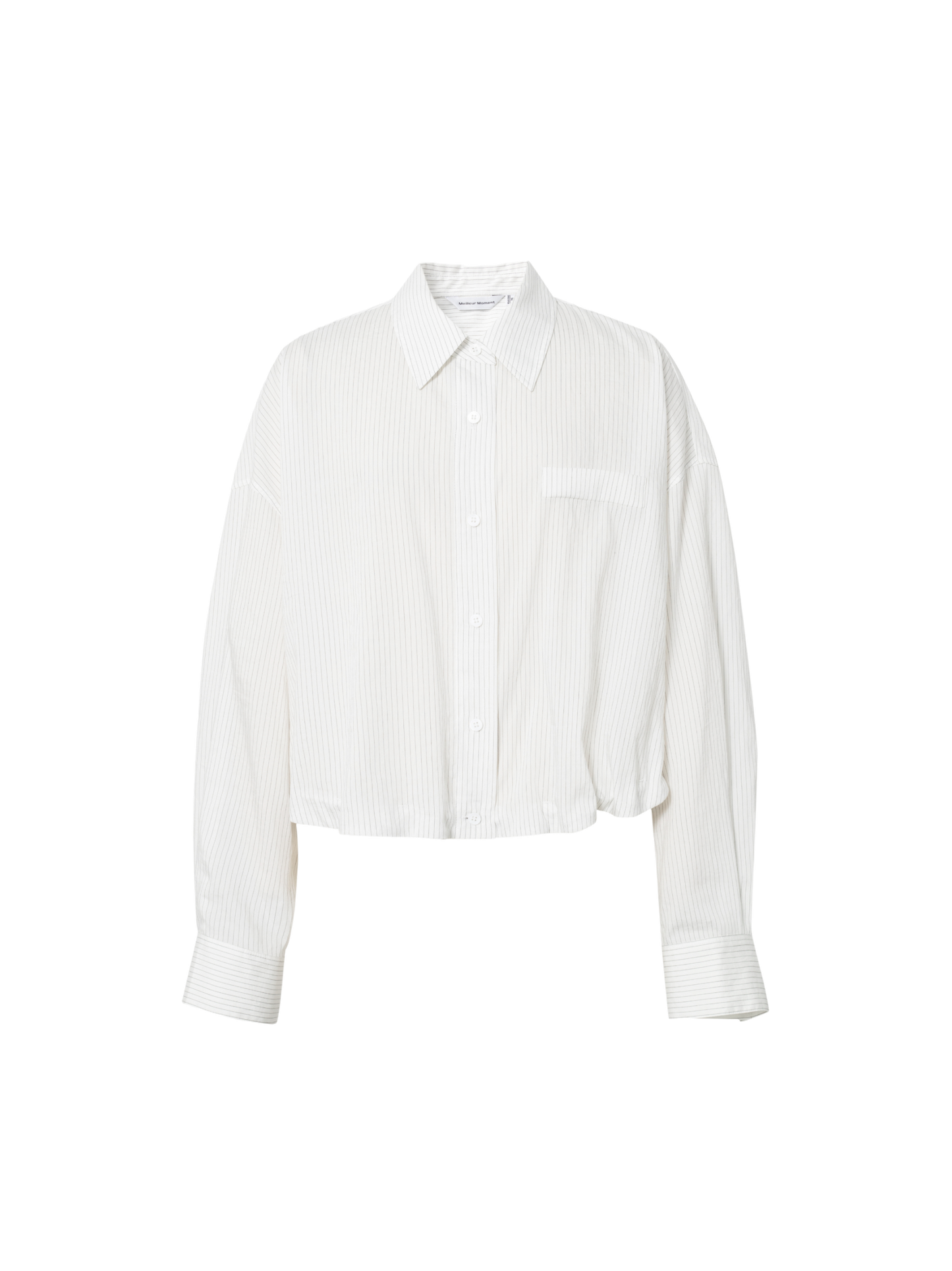 Cropped Lyocell-Blend Striped Shirt