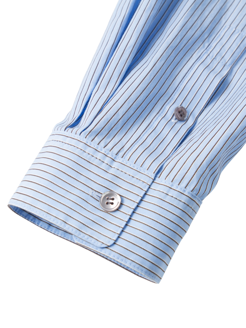 Load image 1 in gallery view. Striped Cotton Detachable Tie Shirt