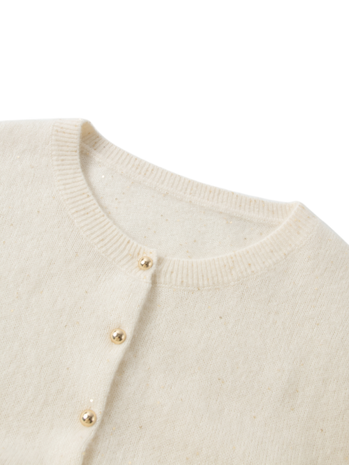 Load image 1 in gallery view. Sequin Cashmere-Silk Knit Cardigan