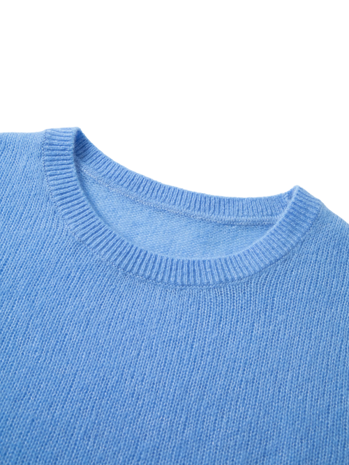 Load image 1 in gallery view. Lightweight Cashmere-Silk Short-Sleeve Sweater