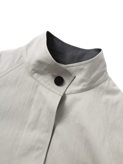 Load image 1 in gallery view. Cotton-Nylon Stand Collar Coat