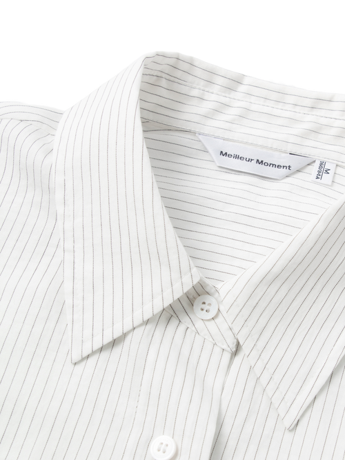 Load image 1 in gallery view. Cropped Lyocell-Blend Striped Shirt