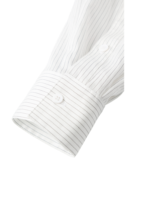 Load image 1 in gallery view. Cropped Lyocell-Blend Striped Shirt