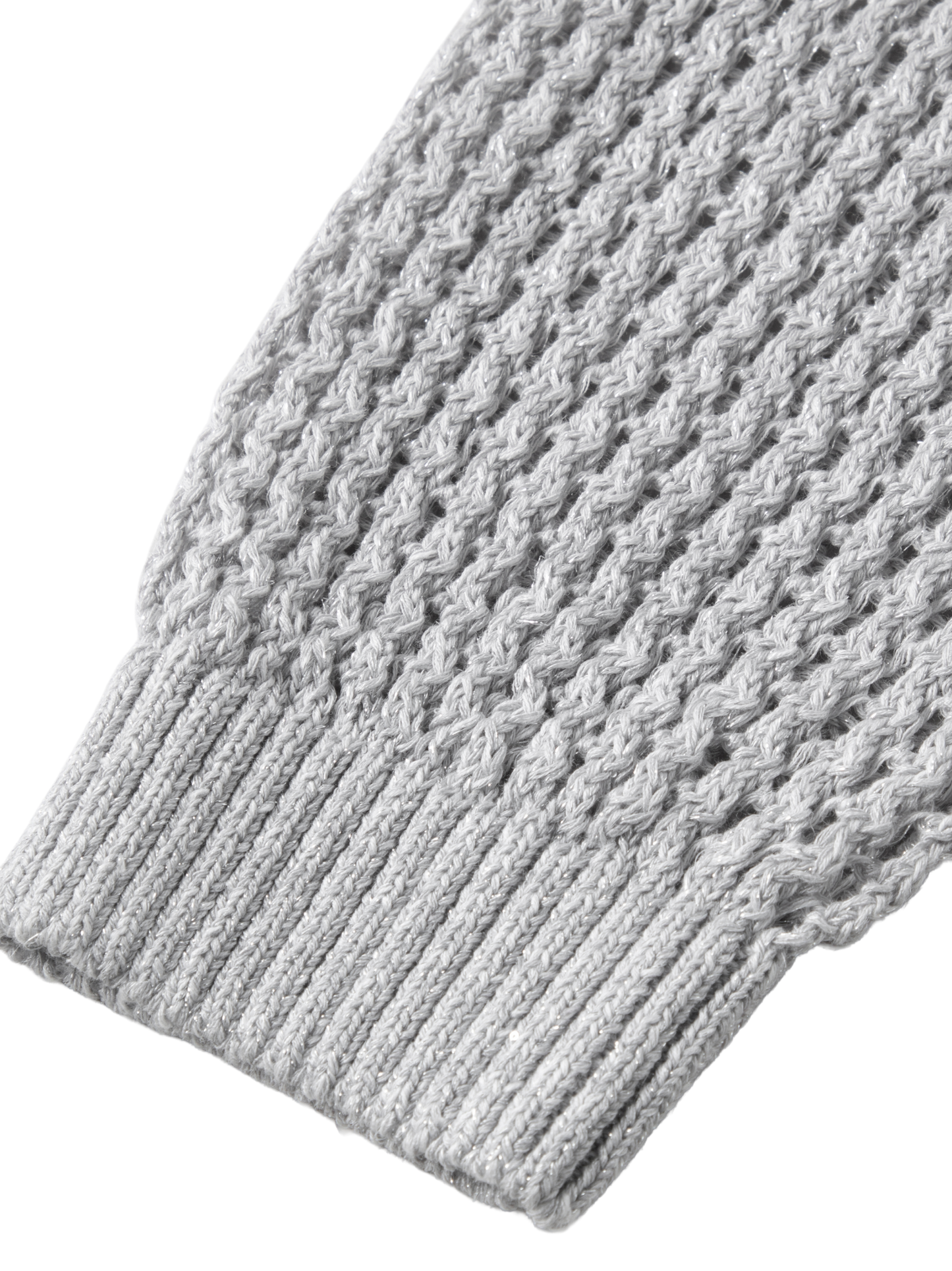 Linen-Blend Crochet Knit Sweater