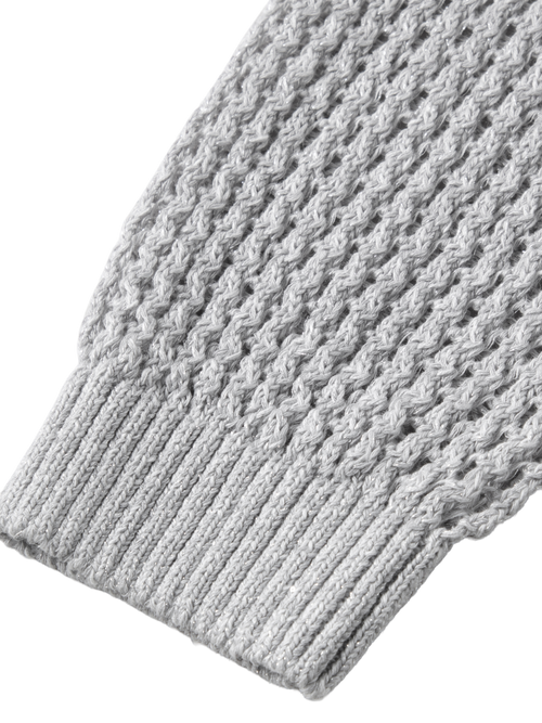 Load image 1 in gallery view. Linen-Blend Crochet Knit Sweater
