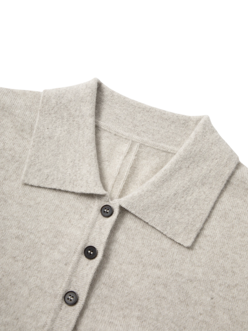 Load image 1 in gallery view. Cashmere Knit Polo Sweater