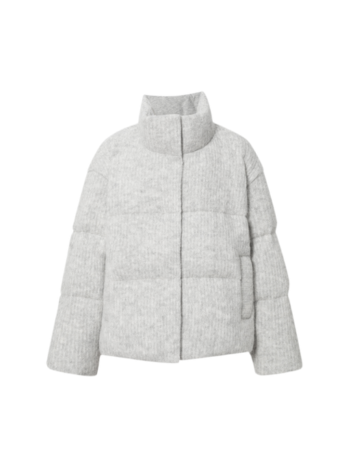 Load image 1 in gallery view. Alpaca Hair Goose Puffer Jacket