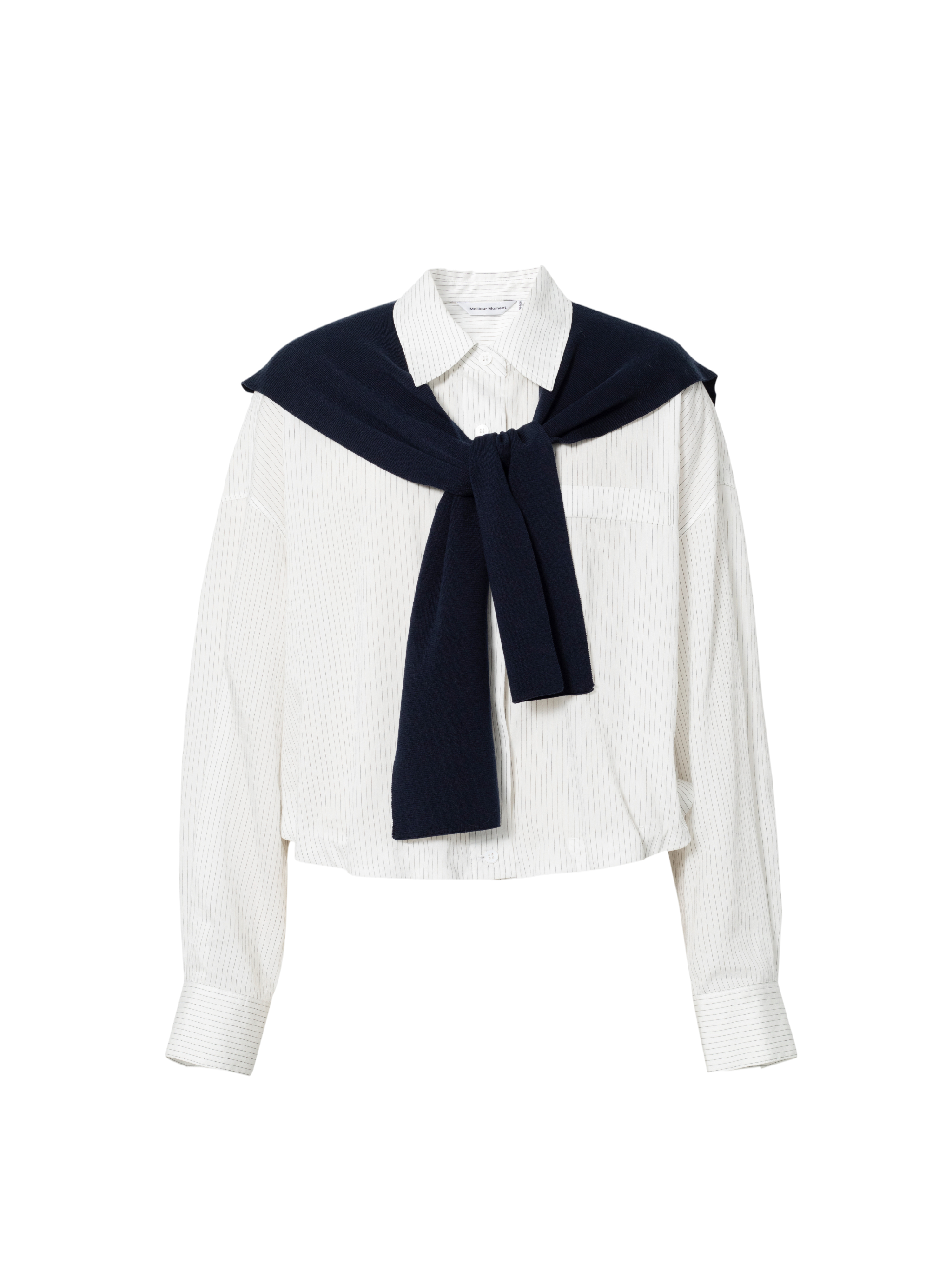Cropped Lyocell-Blend Striped Shirt