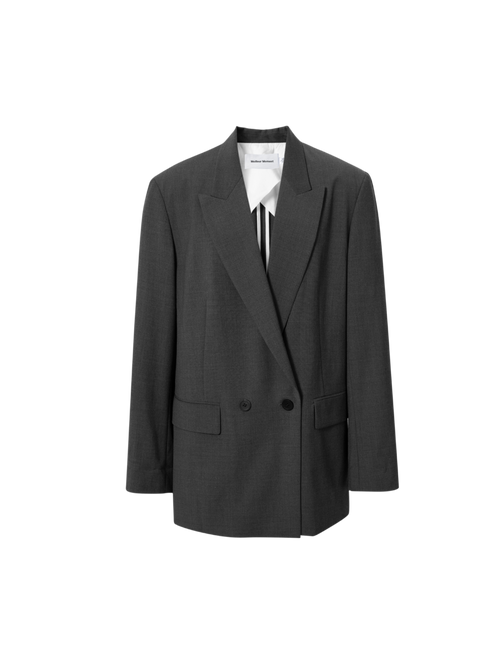 Load image 1 in gallery view. Wool-Blend Tailored Single-Breasted Blazer