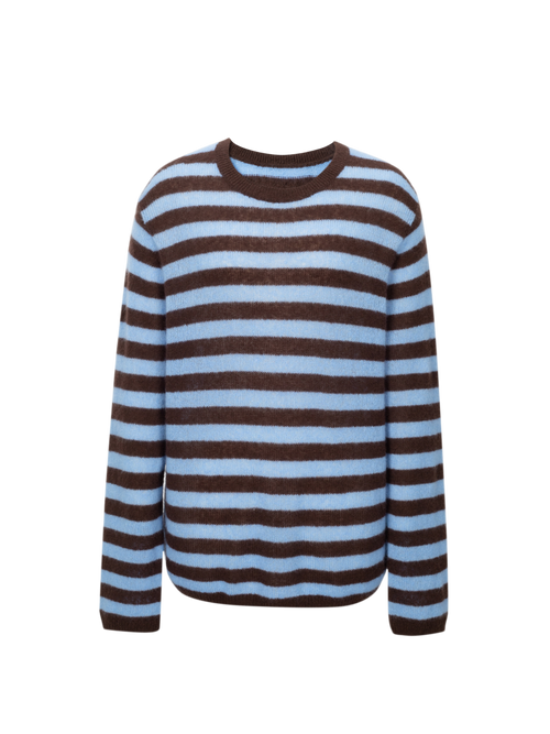 Load image 1 in gallery view. Striped Cashmere Crewneck Sweater