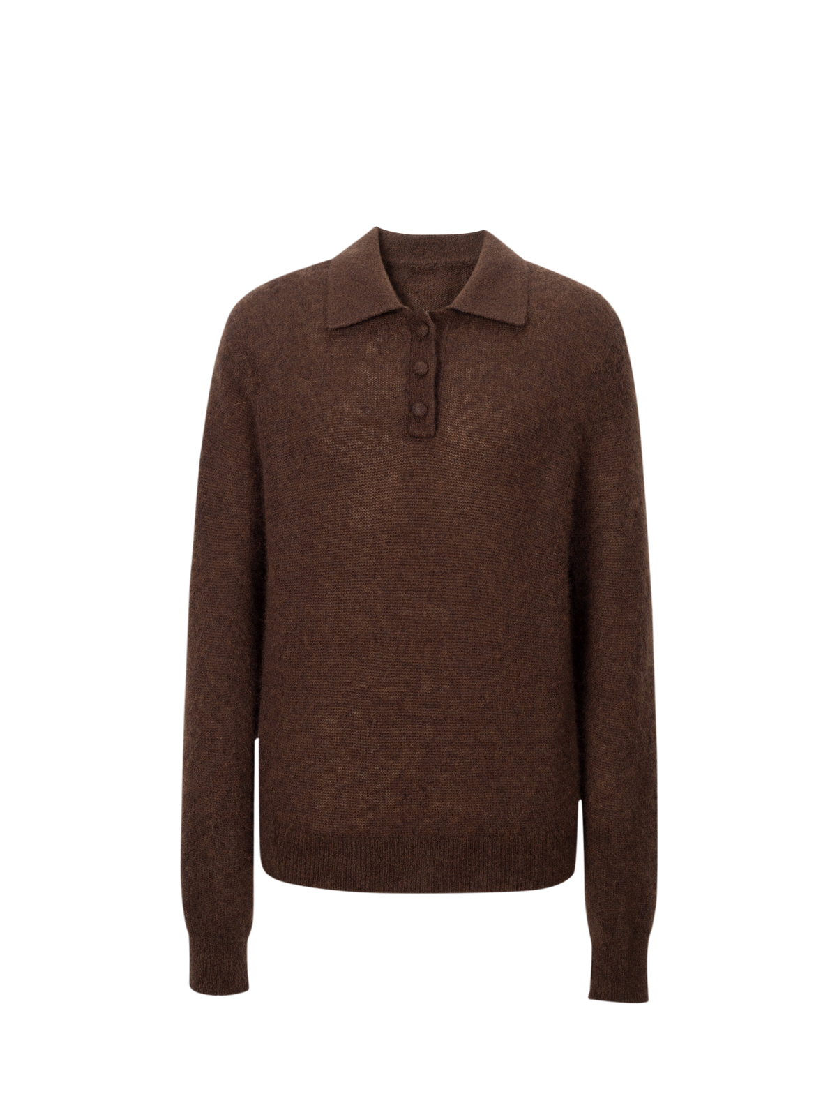 Relaxed Cashmere-Silk Polo Sweater