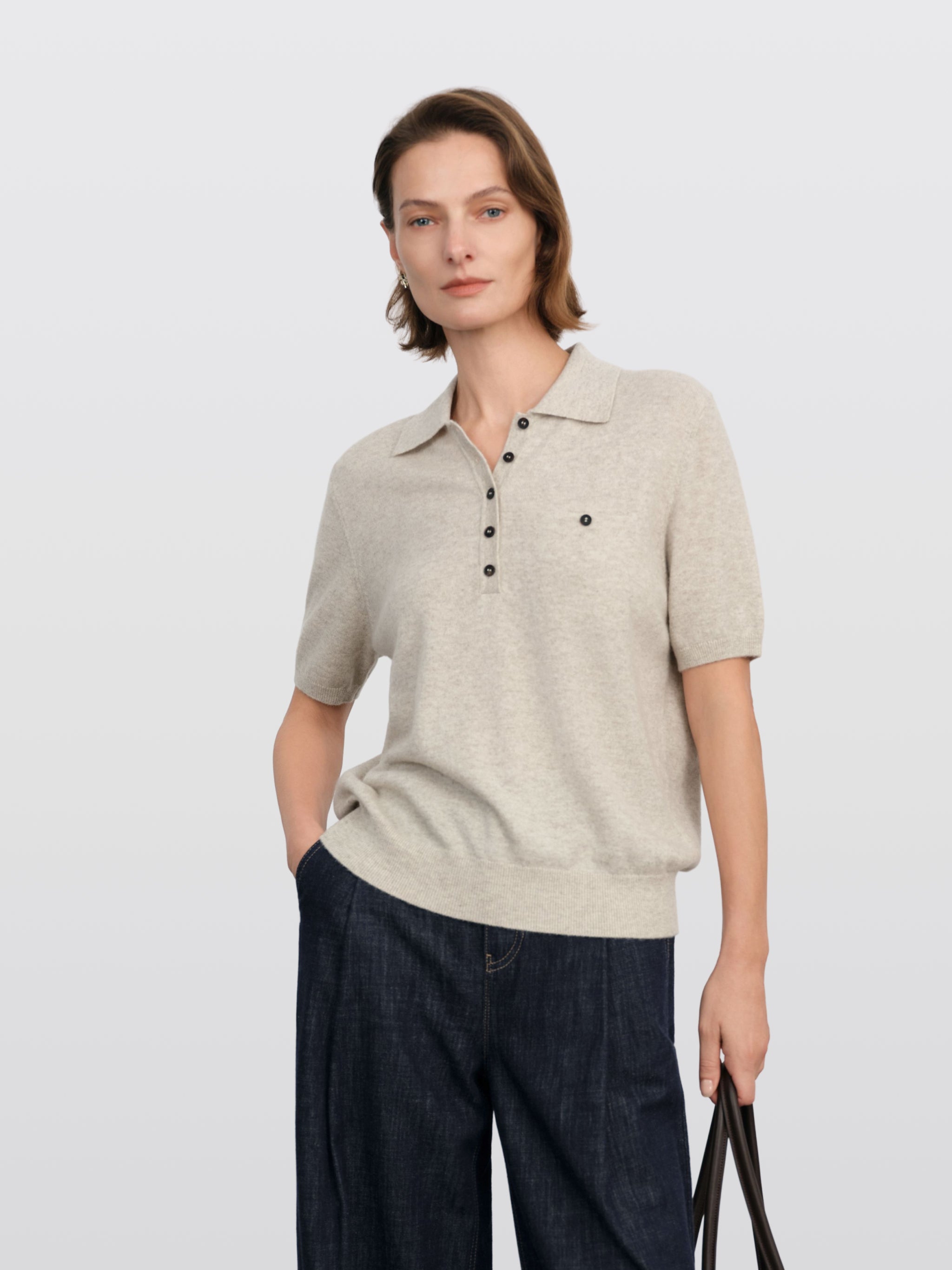 Cashmere Knit Polo Sweater