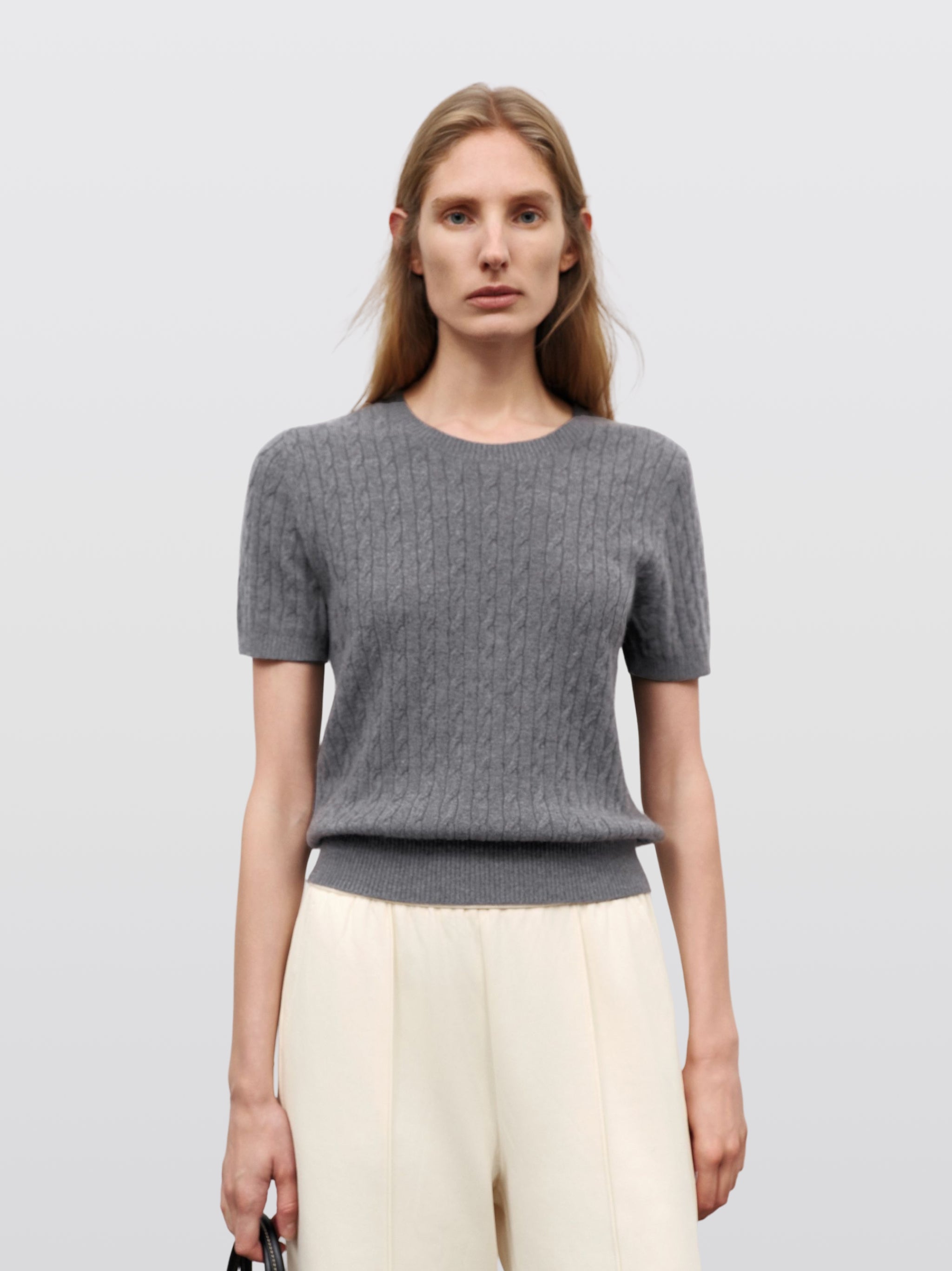 Crew Neck Short Sleeve Knit Sweater