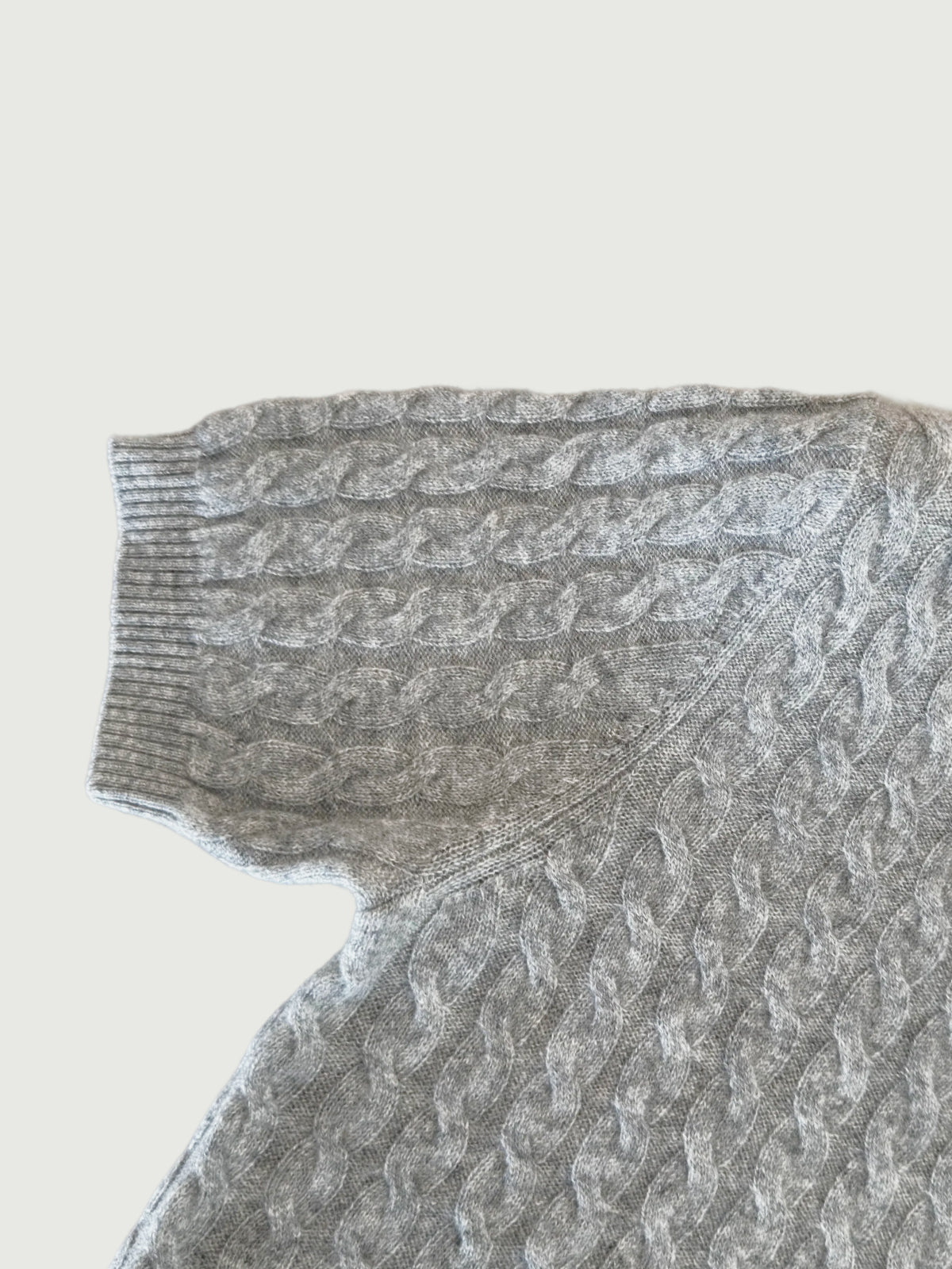 100% Pure Cashmere Cable-Knit Short Sleeve Polo