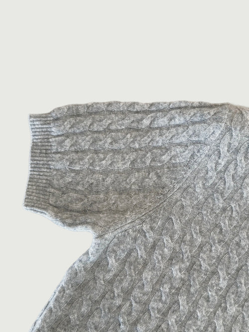 Load image 1 in gallery view. 100% Pure Cashmere Cable-Knit Short Sleeve Polo