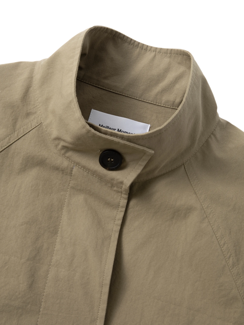 Load image 1 in gallery view. Cotton Stand-Collar Trench Coat