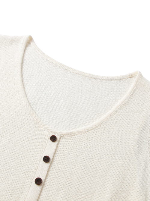 Load image 1 in gallery view. Button-Front V-Neck Knitted Sweater Vest