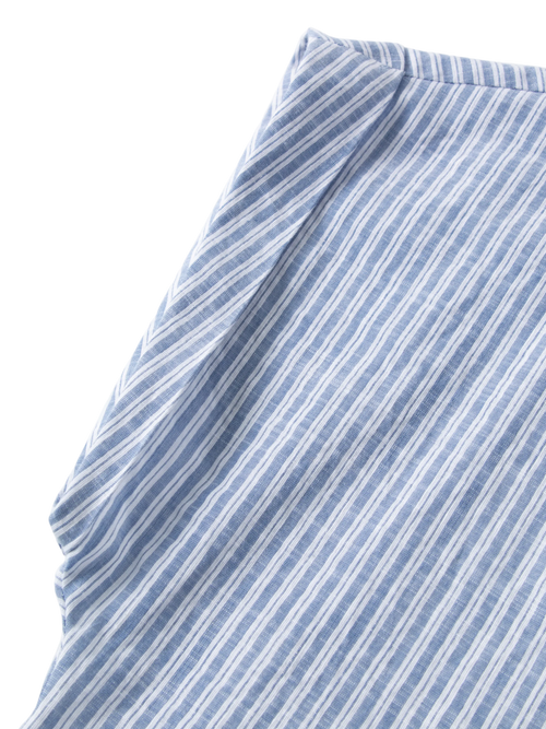 Load image 1 in gallery view. Striped Cotton-Linen Tie-Waist Shirt