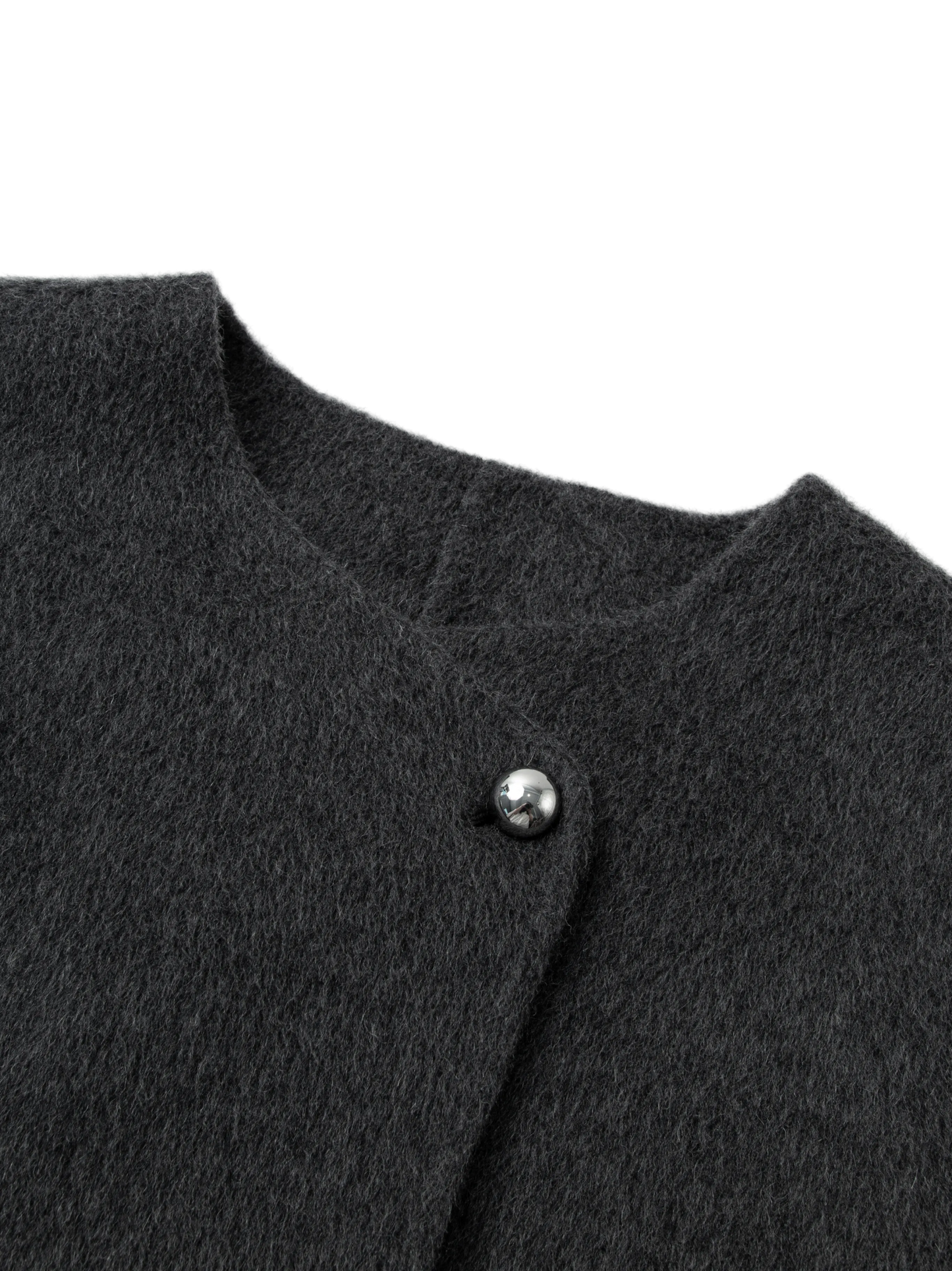 Scarf-Neck Wool-Blend Coat