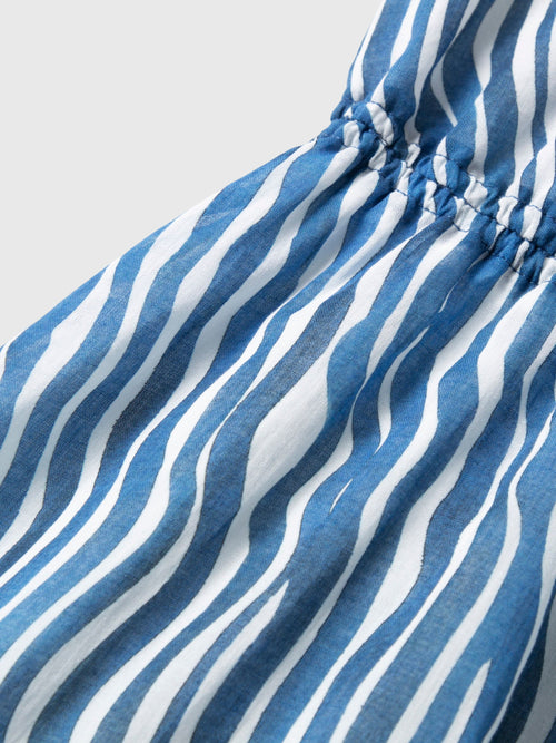 Load image 1 in gallery view. Cotton Stripe Spaghetti-Strap Midi Dress