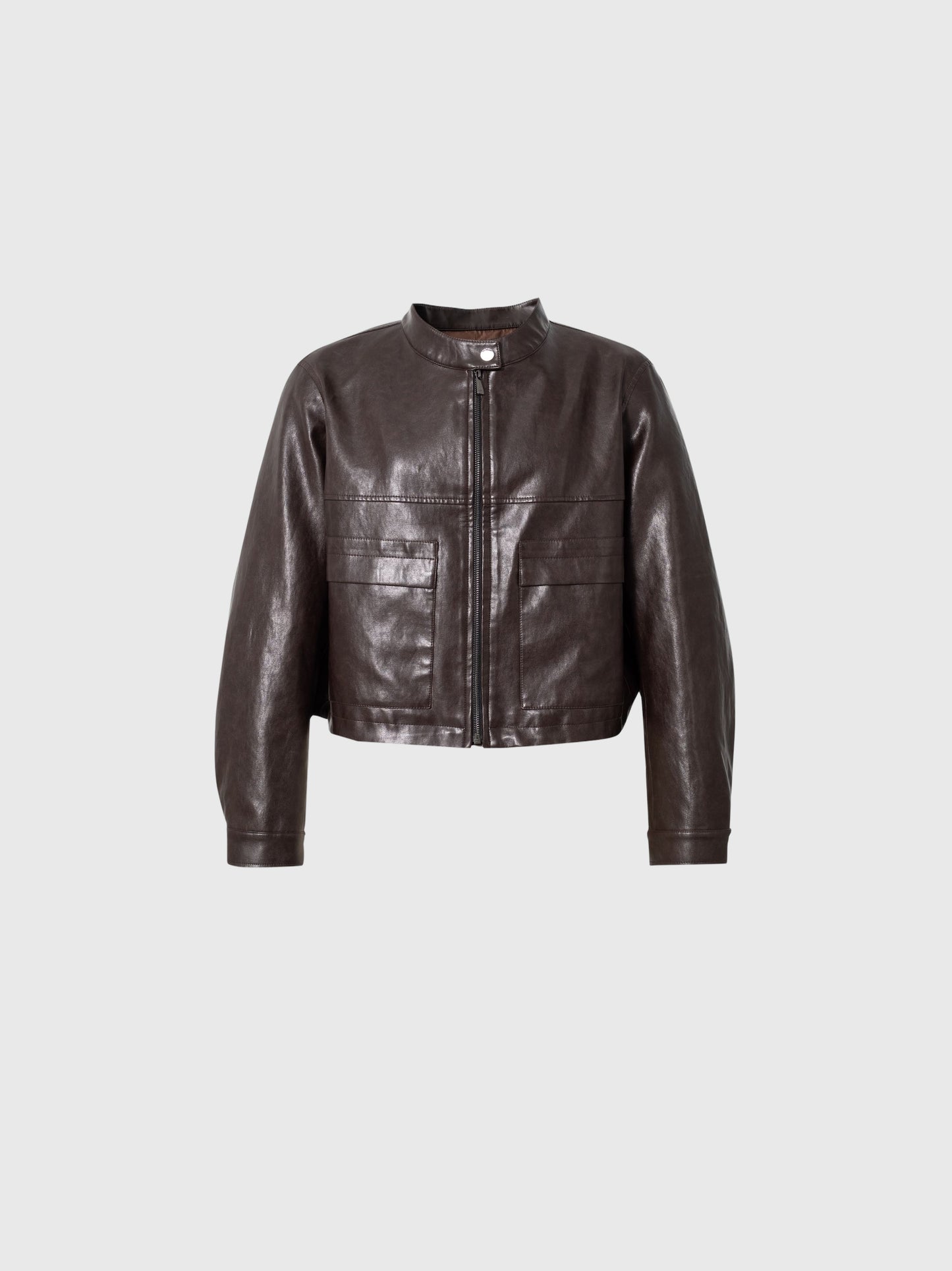 Metallic Faux Leather Moto Jacket