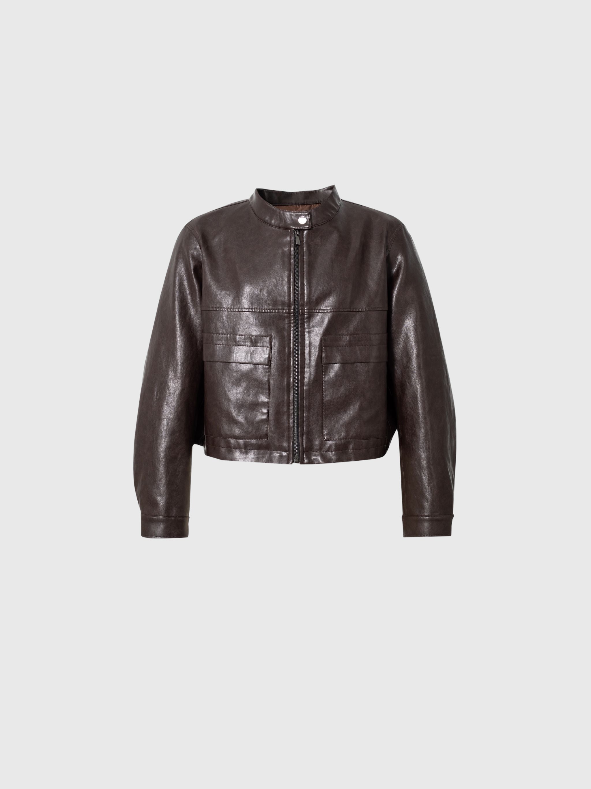 Metallic Faux Leather Moto Jacket