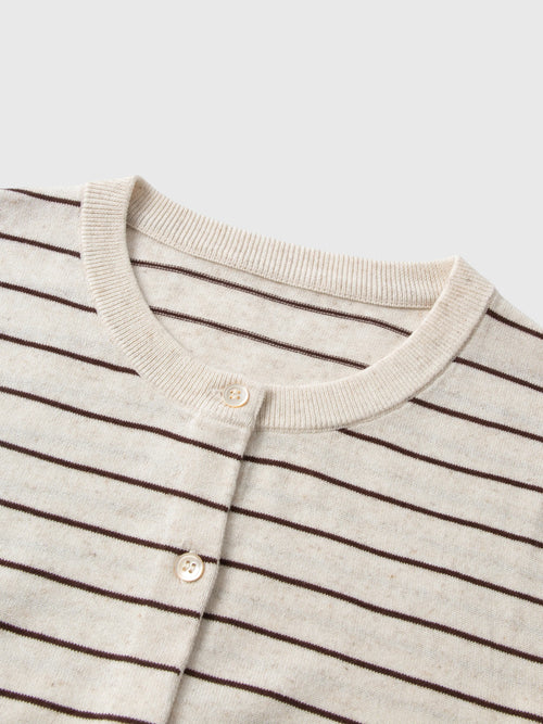 Load image 1 in gallery view. Twofer Tie-Sleeve Striped Cardigan