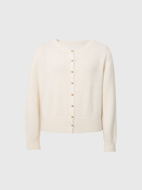 Load image 1 in gallery view. Sequin Cashmere-Silk Knit Cardigan