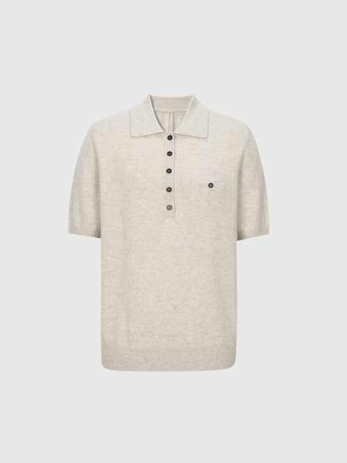 Load image 1 in gallery view. Cashmere Knit Polo Sweater