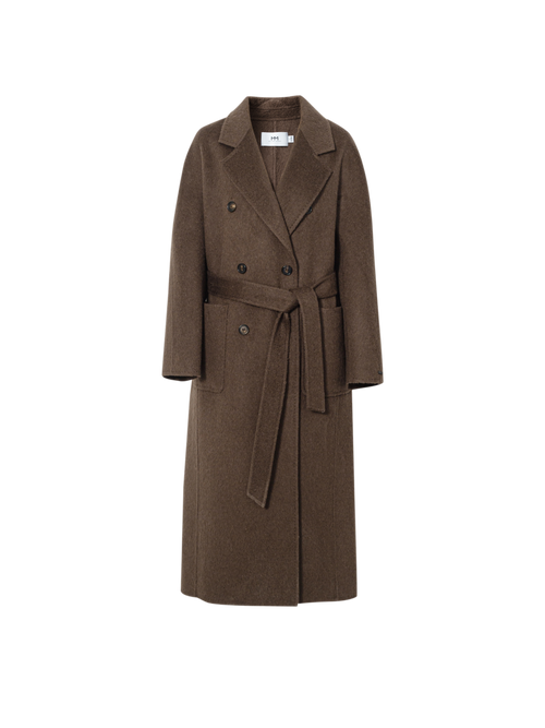 Load image 1 in gallery view. Wool-Camel Blend Tie-Belt Coat