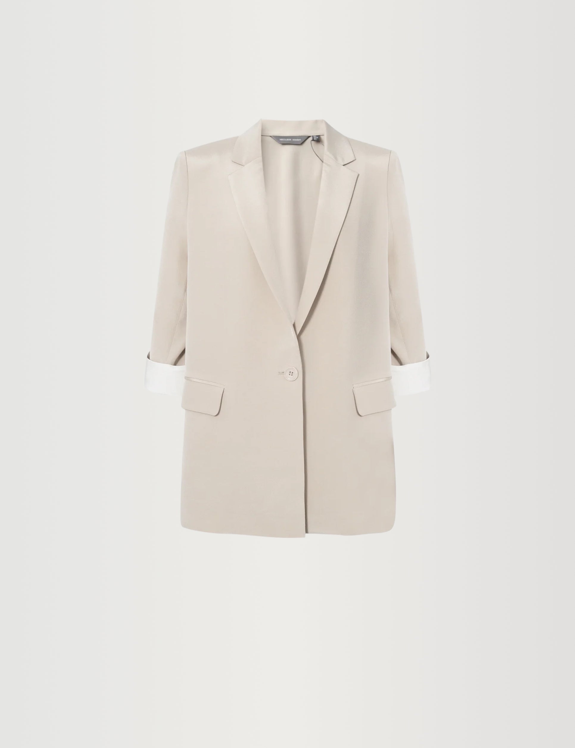 Relaxed-Fit Structured Shoulder V-Neck Short-Sleeve Blazer