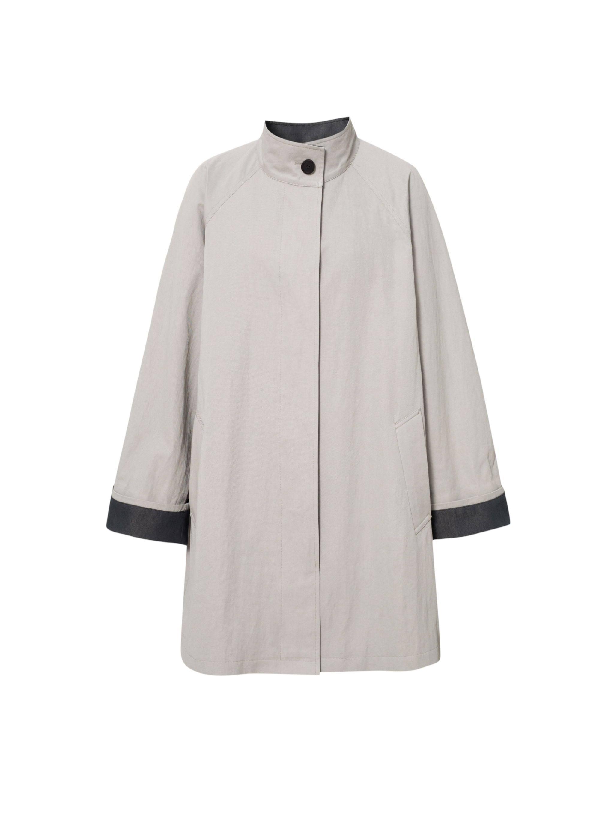 Cotton-Nylon Stand Collar Coat