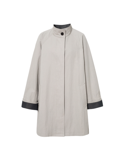Load image 1 in gallery view. Cotton-Nylon Stand Collar Coat