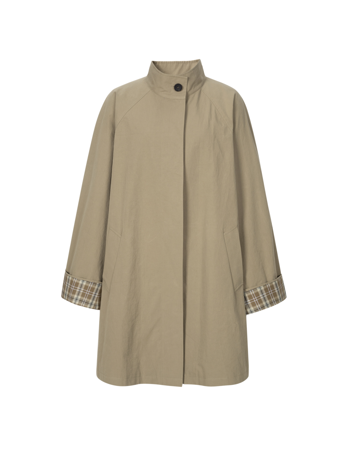 Cotton Stand-Collar Trench Coat