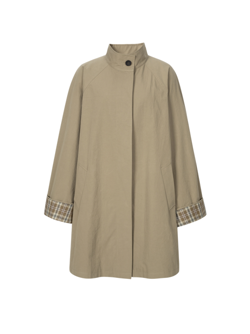 Load image 1 in gallery view. Cotton Stand-Collar Trench Coat
