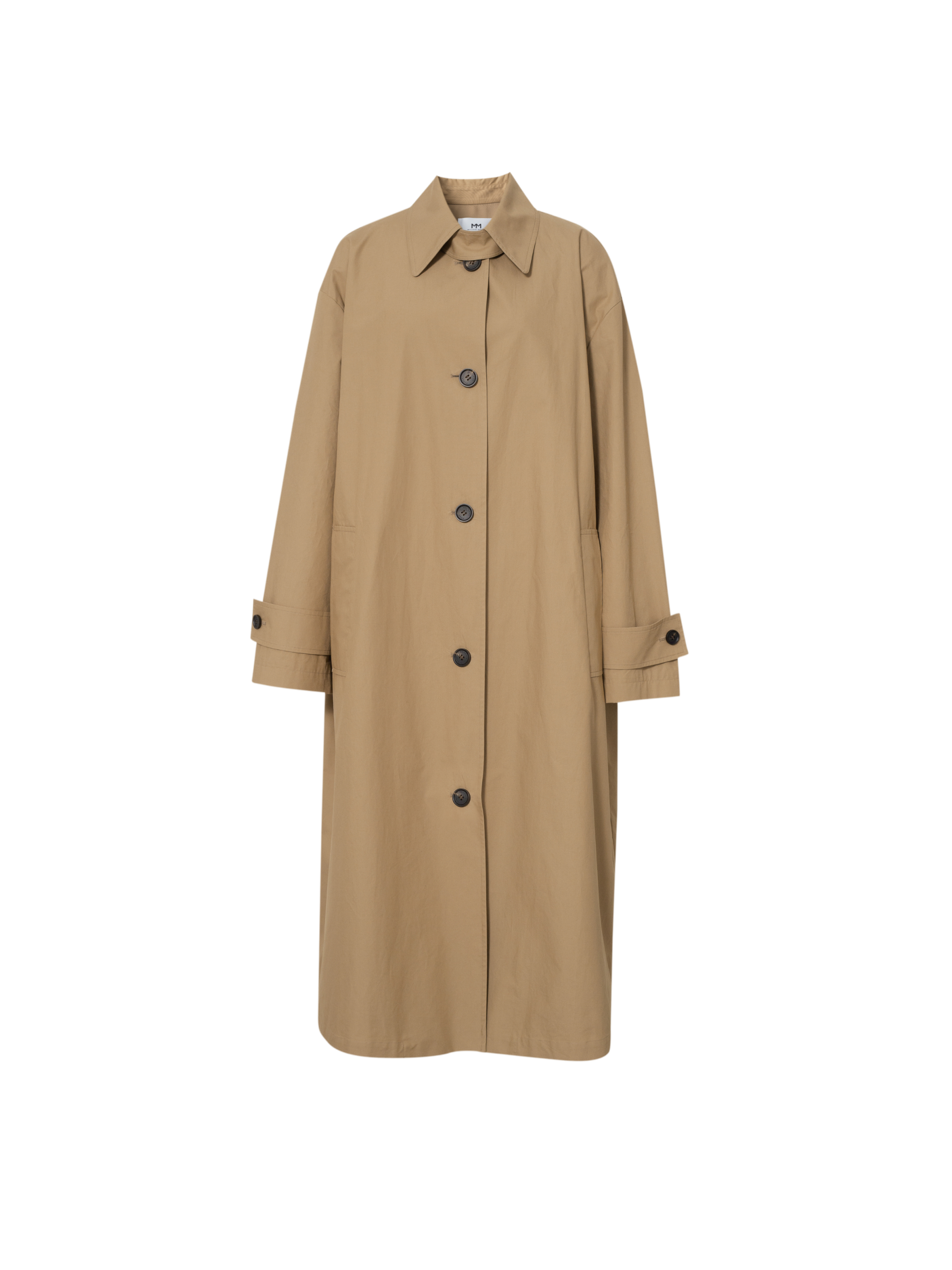Beltless Trench Coat with Throat Latch