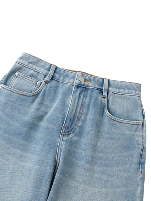 Load image 1 in gallery view. Wide-Leg Stretch Jeans