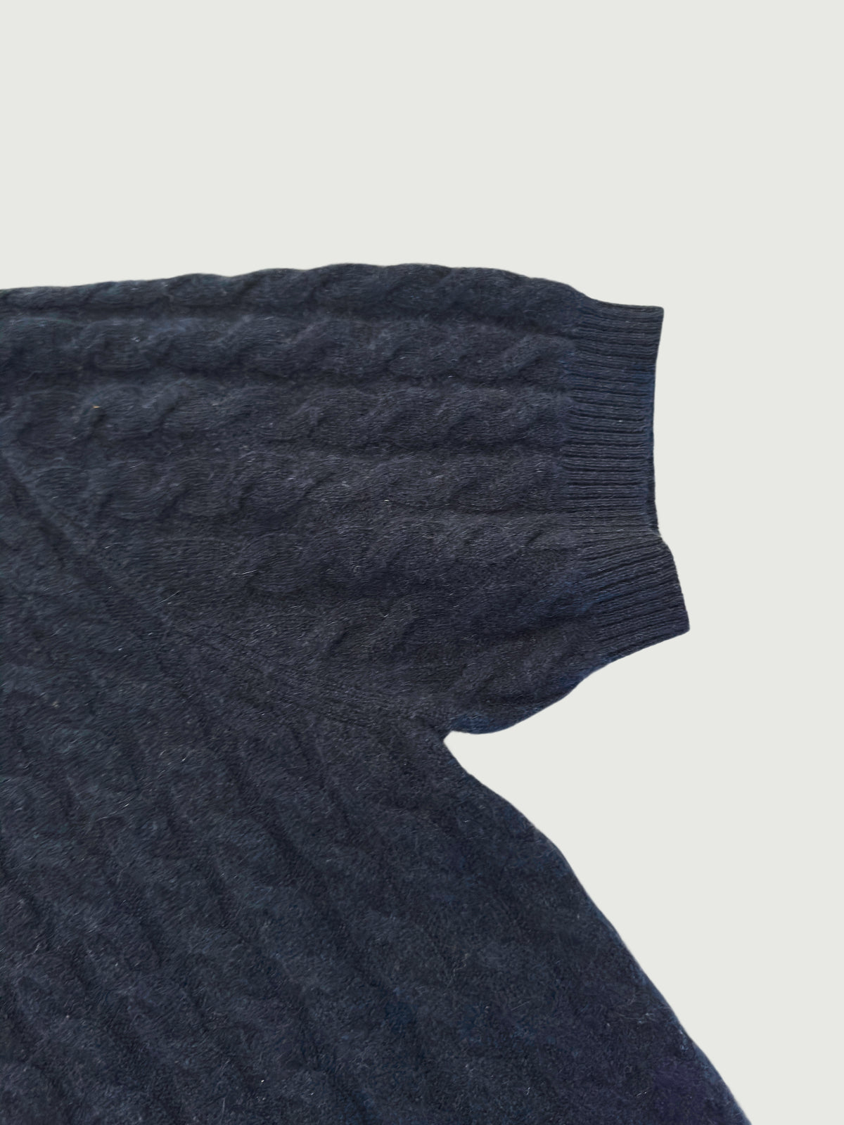 100% Pure Cashmere Cable-Knit Short Sleeve Polo