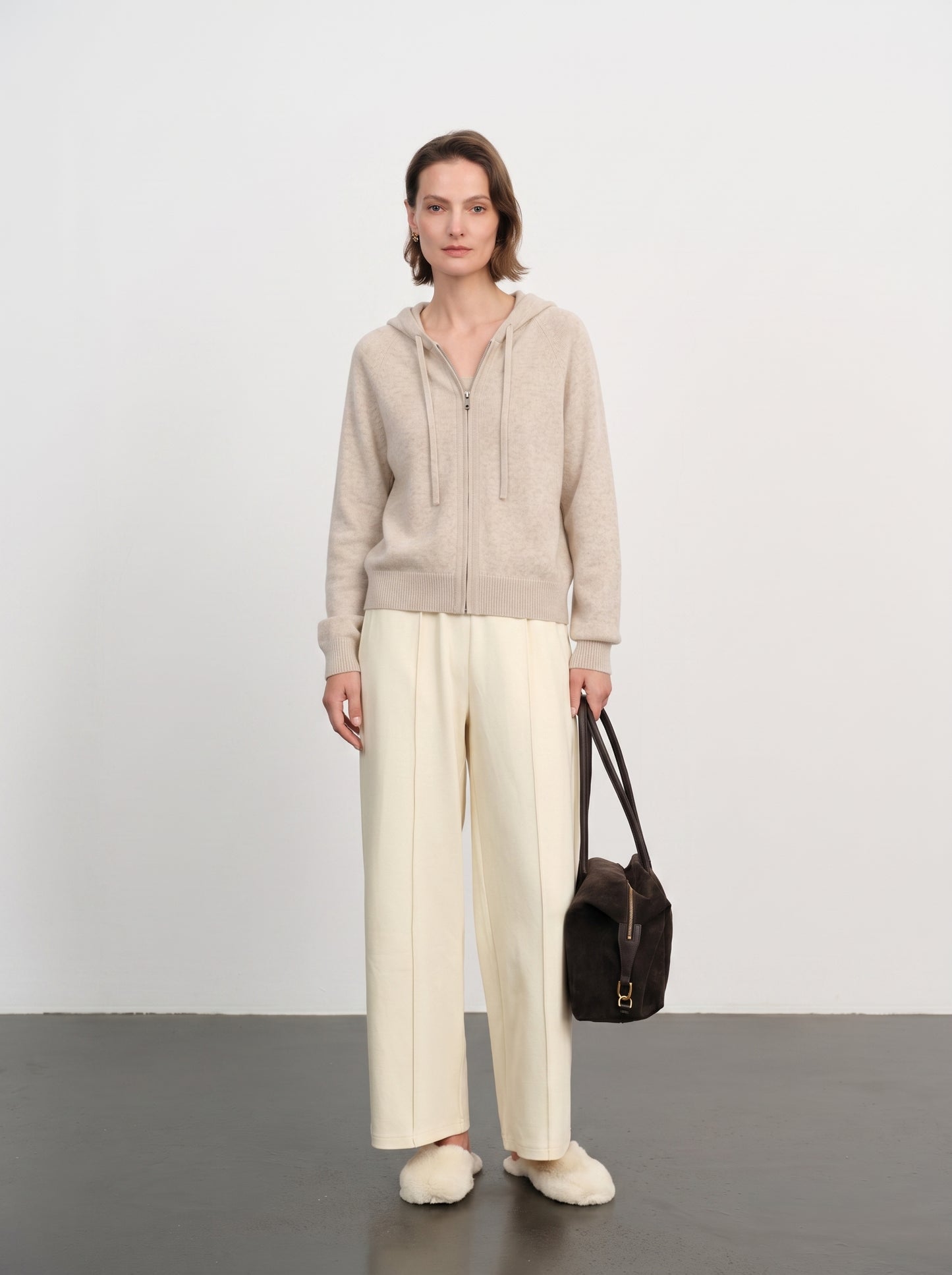 Relaxed Drop-Shoulder Cashmere Hoodie