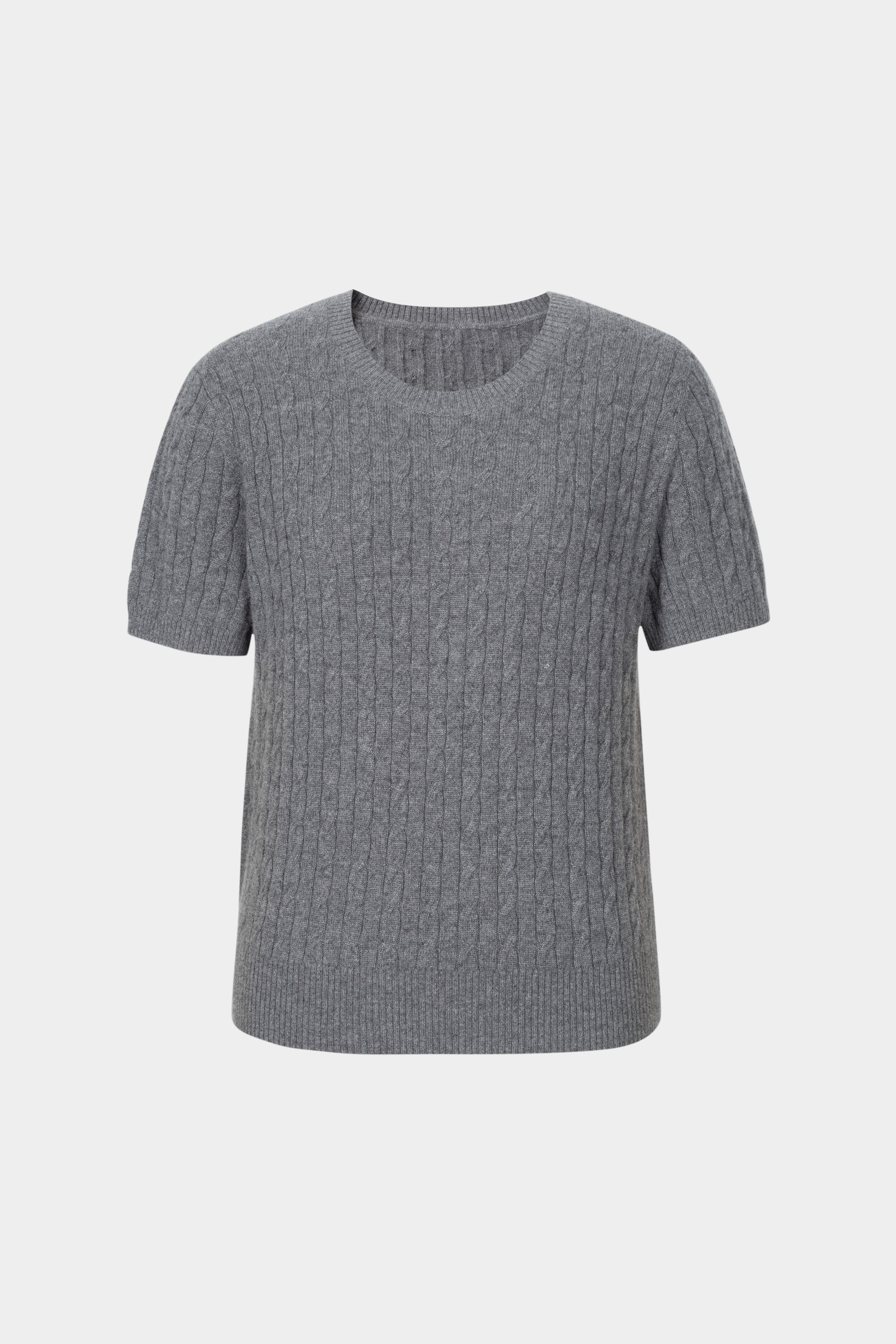 Crew Neck Short Sleeve Knit Sweater