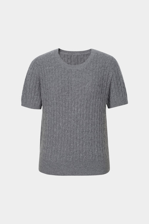 Load image 1 in gallery view. Crew Neck Short Sleeve Knit Top