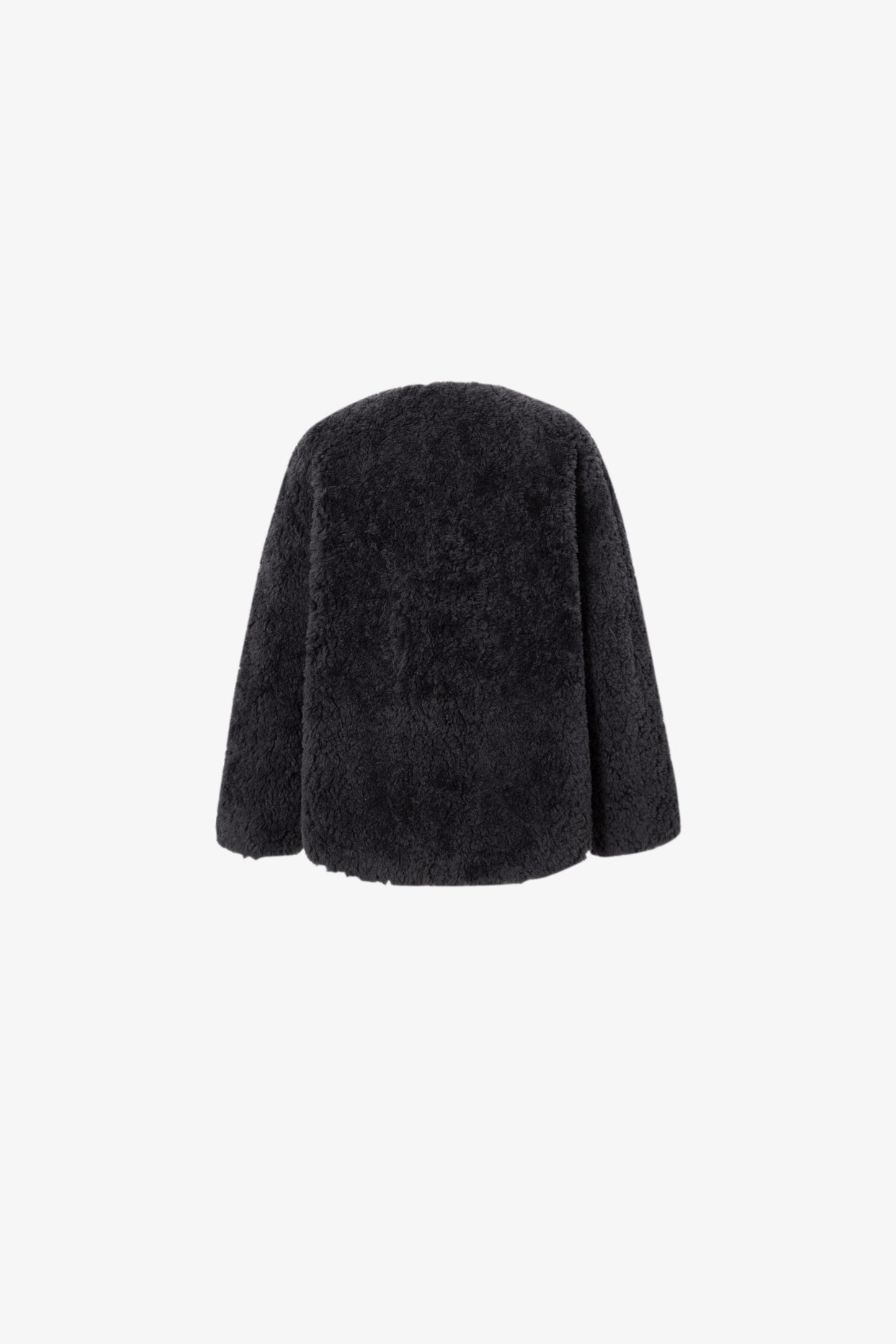 Black fur coat on a white background