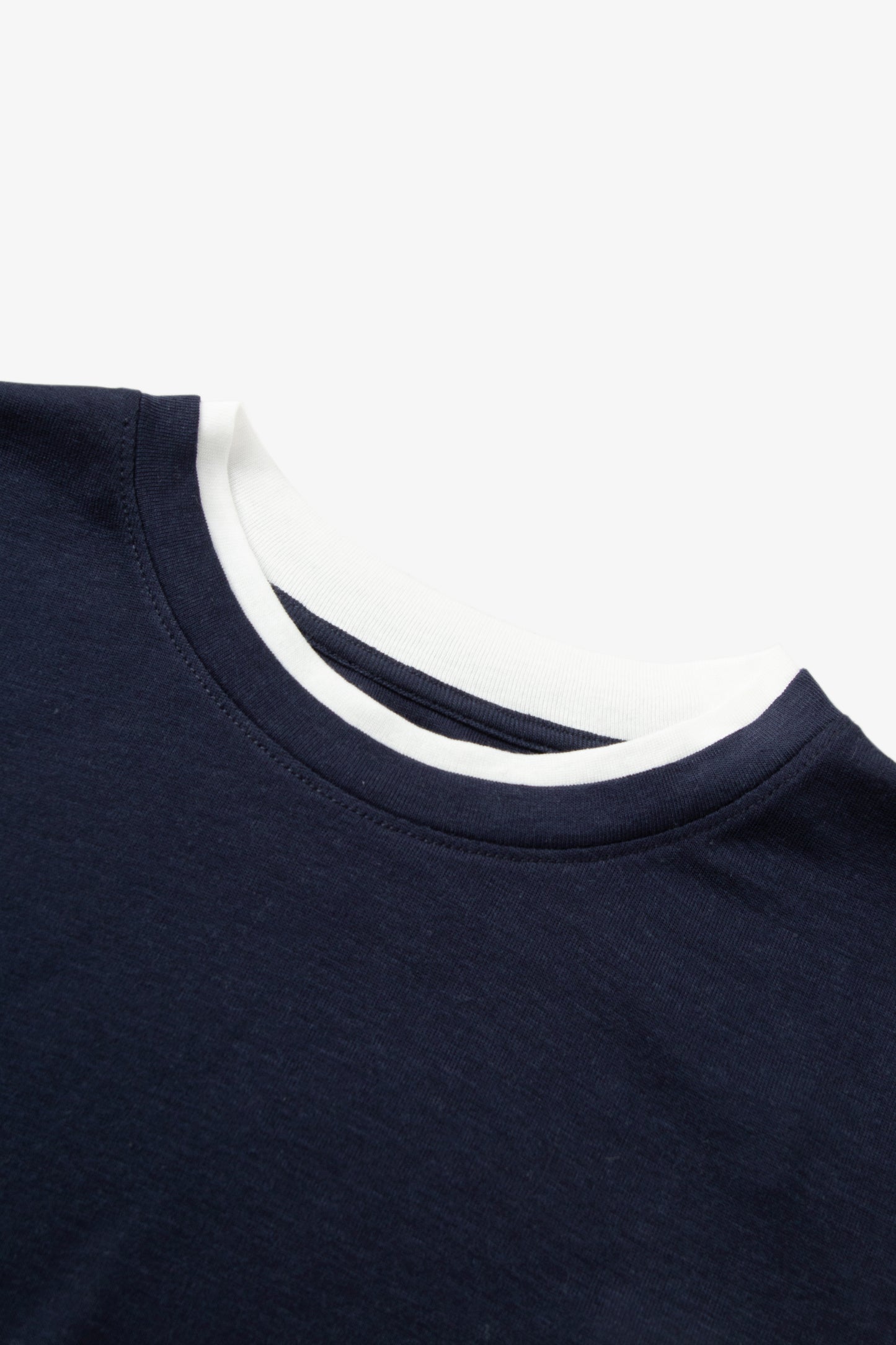 Slim-Fit Structured Shoulder Crewneck Short-Sleeve Top