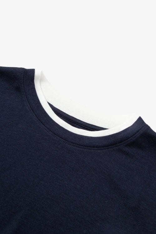 Load image 1 in gallery view. Slim-Fit Structured Shoulder Crewneck Short-Sleeve Top