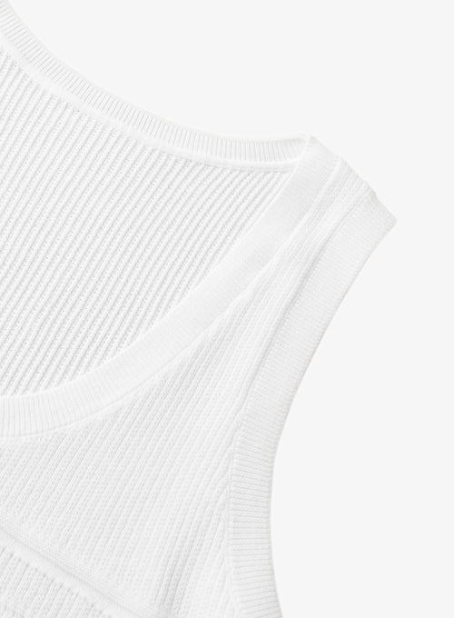 Load image 1 in gallery view. Cotton U-Neck Sleeveless Knit Tank